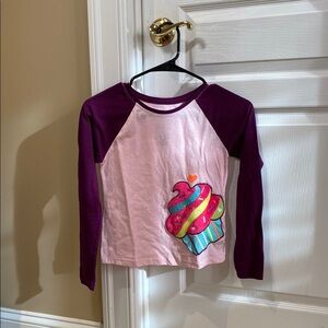 Girls' Pink and Purple Cupcake Long Sleeve Shirt and Pants